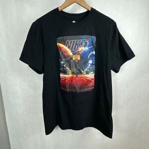 Nike Basketball Court Photo Tshirt Unisex Sz Large Black Short Sleeve Cosmic Pla